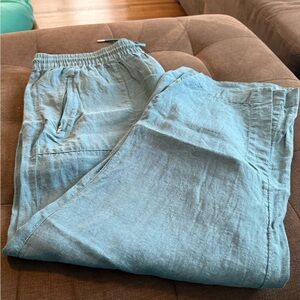 Athleta Size 18W Teal Colored Linen Pants EUC